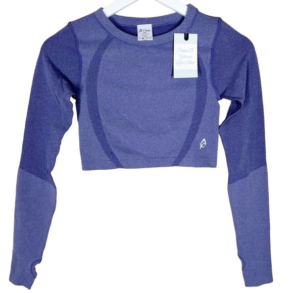 P’tula Invigorate Long Sleeve Cropped Fitted Seamless Workout Shirt NWT XS - Picture 2 of 9